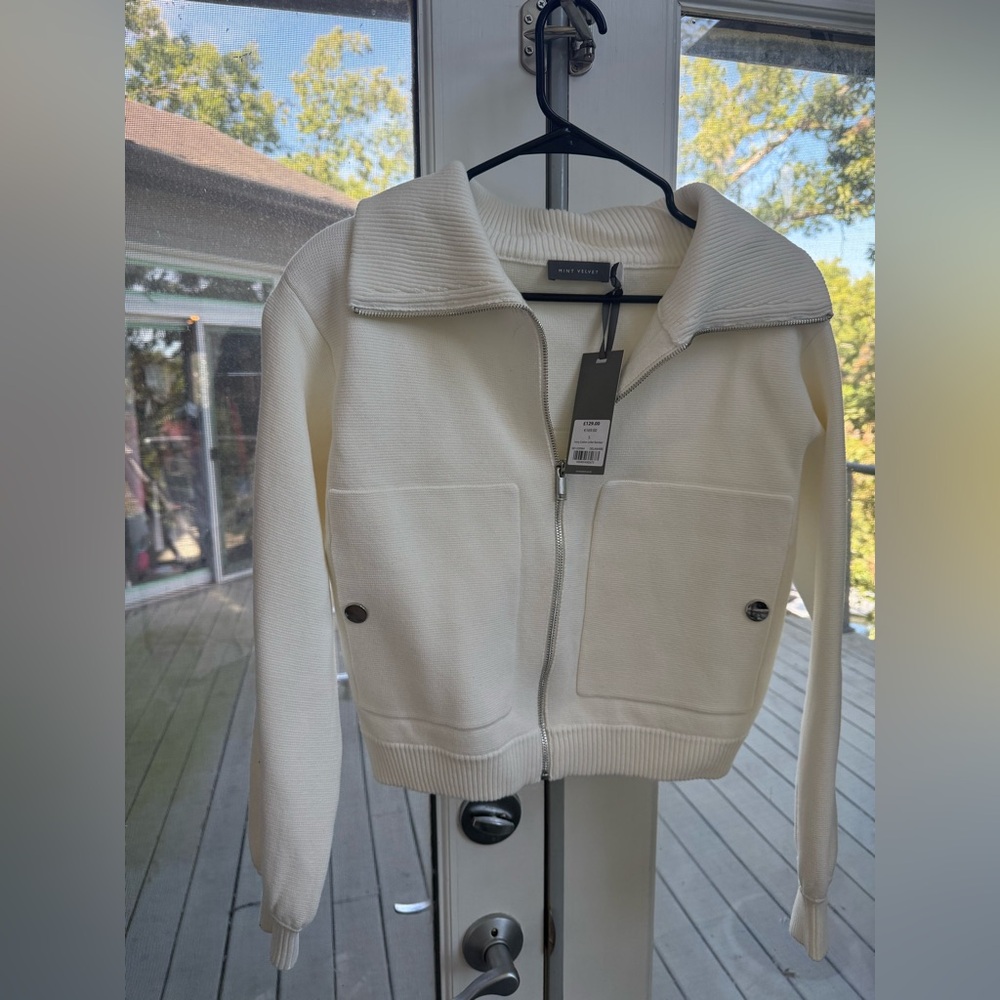 Elegant Cream Bomber Jacket